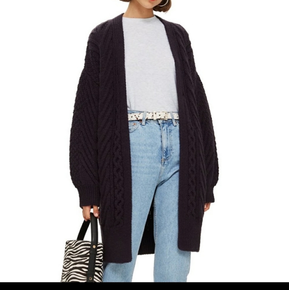 Topshop Long Open Front Card Navi